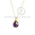 Fournisseur de gros pour Amethyst Gemstone Vermeil Gold Silver Pendent Necklace for Women